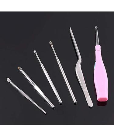 6pcs Glowing Earwax Removal Tool Set with Flashlight for Adults - Earpick Ear Cleaner Curette Kit - Buy Online on GoSupps.com