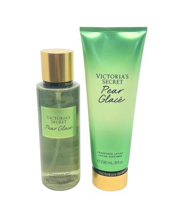 Victoria's Secret Pear Glace Fragrance Mist 8.4oz and Fragrance Lotion 8oz - Set