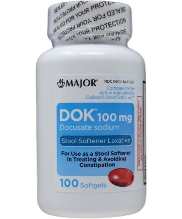 Docusate Sodium Stool Softener Useful As a Stool Softener and Wetting Agent for The Temporary Relief of Constipation. Helps Keep Stool Soft for Easy and Natural Evacuation - 300 Softgels