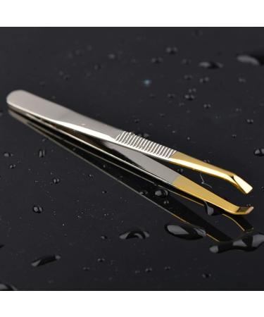 Fomiyes Stainless Steel Eyebrow Tweezers - Precision Hair Removal & Eyelash Extension Kit (2 Pieces) | International Shipping Available - Buy Online on GoSupps.com