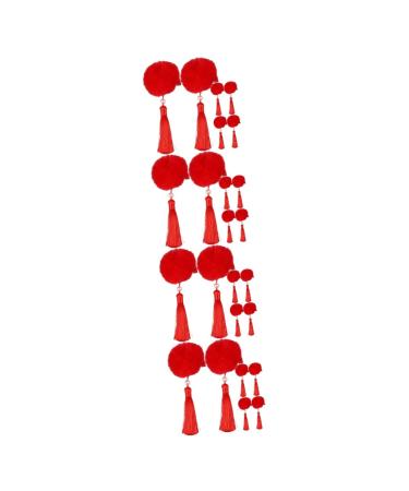 FRCOLOR 12 Pairs Tassel Hair Ball Hair Clip Hair Barrettes Hair Clips for Hair Pin Hair Clips Traditional Chinese Hairpin Year of Rabbit Hair Clips Chinese Hair Clips