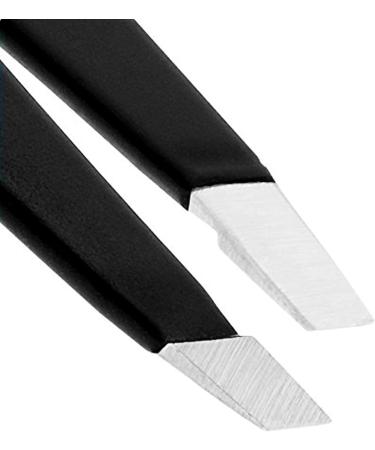 RODZINA Professional Slant Tip Eyebrow Tweezers | Stainless Steel Precision Hair Tweezer for Women & Men | Ideal for Plucking Chin & Facial Ingrown Hair | 3.74 Inch | Black - Buy Online on GoSupps.com