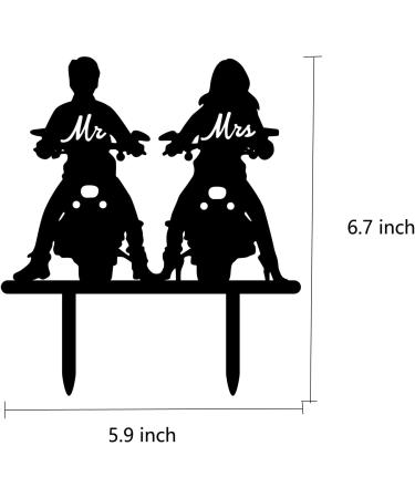 Motorcycle Wedding Cake Topper Ride with Me Forever Cake Topper Funny Mr & Mrs Cake Topper for Wedding/Anniversary/Bridal Shower Party Decor - Buy Online on GoSupps.com