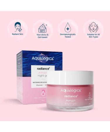 Aqualogica Radiance+ Mousse Niacinamide Night Gel with Watermelon - Light Gel-based formula for Women & Men | Oily Skin -50g - Buy Online on GoSupps.com