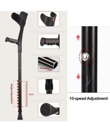 Folding Aluminum Forearm Crutches Lightweight Crutches for Travel or Work for 140-185cm People Black 2 Count Anniversary Lucky Star - Buy Online on GoSupps.com