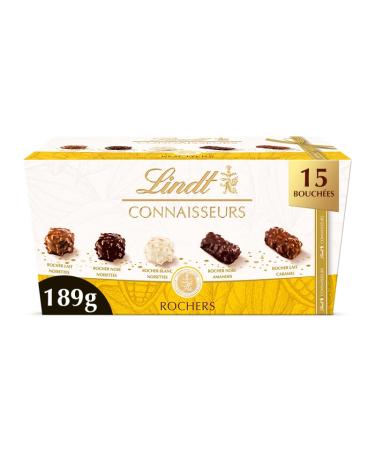 Lindt - Ballotin de Chocolats CONNAISSEURS - Assortiment de Rochers - Pour offrir ou se faire plaisir 189g