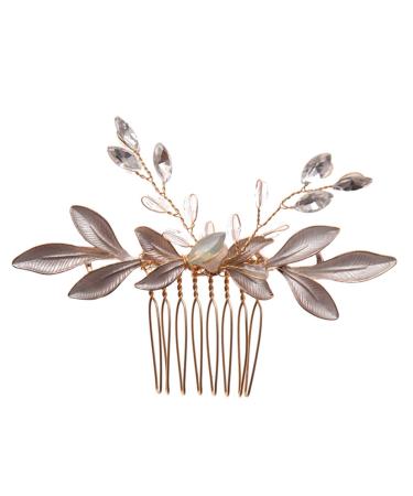 FRCOLOR Leaf Comb Wedding Tiara Bride Headpiece Rhinestone Hair Accessories Bride Wedding Hair Accessories Wedding Hairpin Bridal Headwear Headpieces Handmade Headwear Decor Hair Comb Abs