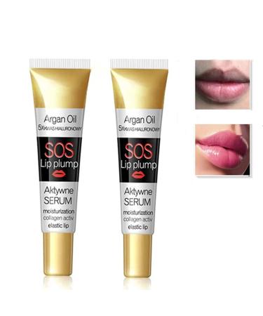 2PCs Lip Plumper Set Instant Volumizing Collages Lip Plumping Glone Moisture Cream Repair Lip Extreme Volume Essence Lips Enhancer increase the lip elasticity - Buy Online on GoSupps.com