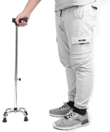Adjustable Four-Legged Crutches Non-Slip Lightweight Elderly Walker Walking Sticks with Small Base and Comfortable Handle Flexible and Durable Limited Mobility Aid - Buy Online on GoSupps.com