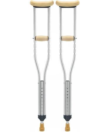 Crutches for Adults Underarm Adult Crutches Height Adjustable Aluminum Underarm Crutches Dual Adjustable Walking Sticks 1 Pair of Medical Crutches Walking Cane for Elderly Disabled Great for Trave A 150 cm