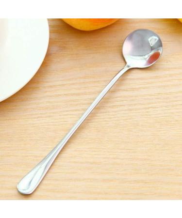 BCDlily Stainless Steel Dinner Spoons Long Handle Tea Coffee Spoons Cutlery Tableware Home Kitchen Dessert Spoon Gift (Silver 2) - Buy Online on GoSupps.com