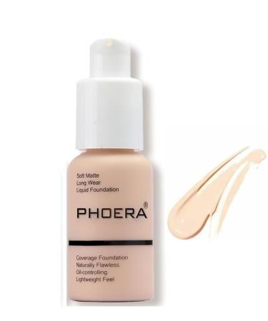 Aquapurity Phoera Full Coverage Foundation Soft Matte Oil Control Concealer 30ml Flawless Cream Smooth Long Lasting (101 PORCELAIN) 101 PORCELAIN 30 ml (Pack of 1)