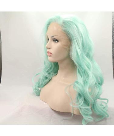 Natural Mint Green Wig with Side Bangs | Long Wavy Heat Resistant Synthetic Hair - Shop Now! - Buy Online on GoSupps.com
