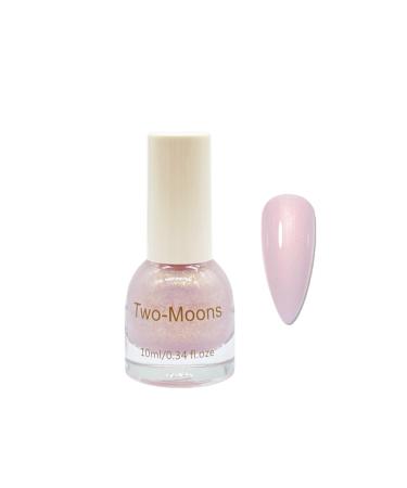 Pearl Shimmer Nail Polish - Light Pink Mermaid Nail Varnish Pearlescent Shell Glitter - Quick Dry Long Lasting Breathable Nail Art Decoration - No UV Needed 10ml (TM347)