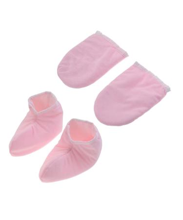 2 paires Isolants Paraffine pour Mains et Mitaines Spa Confortables avec Fermeture Pression Lot Rose