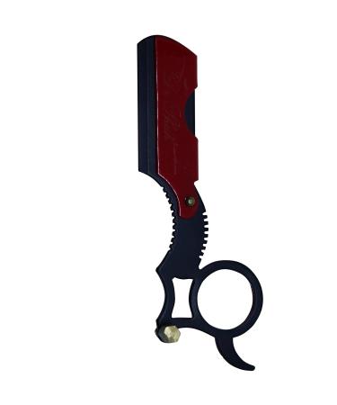 Men's Razor Set - Steel Razor + 100 Half Derby Blades + Leather Pouch - Perfect for Barbers & Hairdressers (Maroon) - International Shipping - Buy Online on GoSupps.com