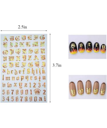 Kalolary 5 Colors Letter Nail Art Stickers 10 Sheets Letter Nail Stickers for Nails Old English Words Alphabet Nail Decals for Women Girls Kids Manicure DIY or Nail Salon - Buy Online on GoSupps.com