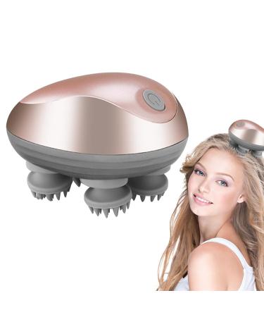 EBKCQ head massage device electrical scalp massage brush Electrically portable wireless head massage with 3 kneading modes waterproof IPX7 head scratch electrical for hair growth stress relief