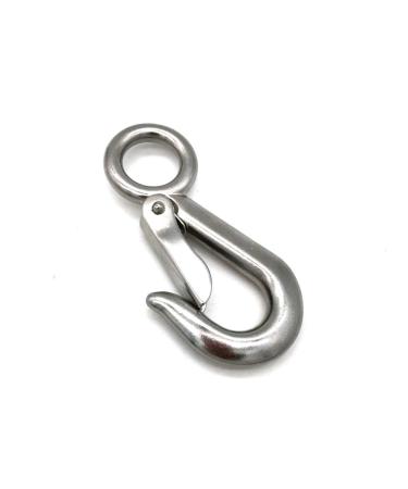 JY-MARINE Fast Eye Safety Snap Hook 4 Inch Stainless Steel 316 Eye Slip Hook with Latch,Heavy Duty Boat Hooks