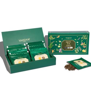 Vahdam Sorted Green Tea Loose Trial Set - 10 Exotic Teas 50 Portions | Green Tea Variety Packs & Gift Sets for Men & Women - Buy Online on GoSupps.com