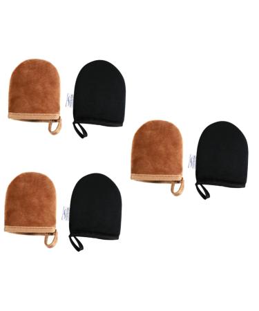FRCOLOR 6 Pcs Flocking Gloves Coloring Tanning Mitt for Self Spa Gloves Sunless Tanner Mitt Bath Glove Painted Gloves Sponge Gloves Mitt Applicator with Thumb Mousse To Color