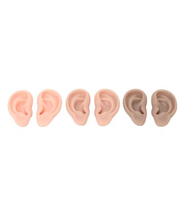 Professional Ear Piercing Model 3 Pairs 3 Colors Silicone Ear Model