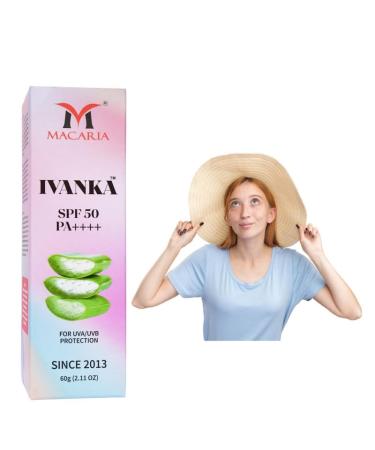 Macaria Cosmetics Ivanka SPF 50 Intensive Moisturizing Lotion Aloe Vera & Vitamin E Cream For Dry Skin Extra Dry Skin Non Greasy Hydrating Cream