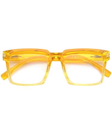Eyekepper Design Reading Glasses for Women - Fashionable Oversized Readers - Yellow +2.50 Yellow 2.5 x