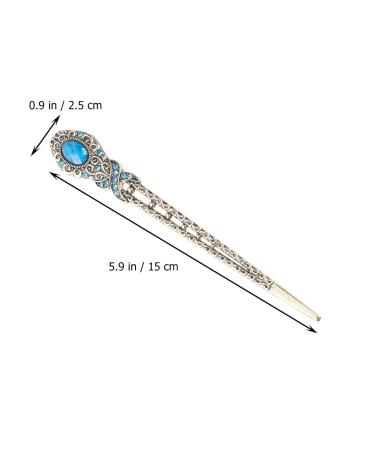Lurrose 2PCS Vintage Rhinestone Hair Sticks - Elegant Traditional Hair Chopsticks for Women | Stylish Bun Accessory and Hair Jewelry - Buy Online on GoSupps.com