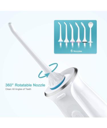Portable Dental Oral Irrigator - 3 Modes 6 Jet Tips Rechargeable & Waterproof Teeth Cleaner for Home/Travel - 300ml Detachable Reservoir - Black & White - Buy Online on GoSupps.com