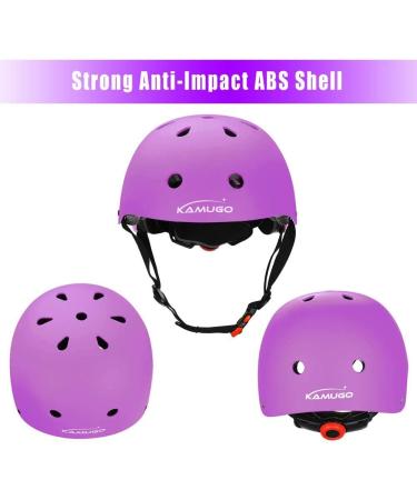 KAMUGO Kids Adjustable Helmet - Purple Small | Ages 2-14 Boys Girls | Multi-Sport Safety Helmet for Cycling, Skating, Scooter - Buy Online on GoSupps.com