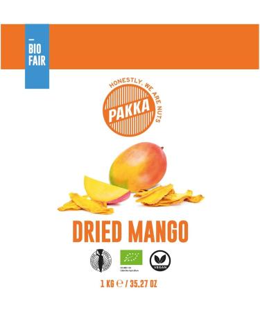  pakka PAKKA Organic Fair Trade Mangoes - 1 kg - Organic and Fair Trade dried mango pieces - Unsweetened - Sulphur-free - Produced and bottled directly by the producer in Colombia - - Buy Online on GoSupps.com