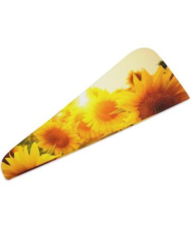 Field of Sunflowers Microfiber Hair Towel Wrap for Women | Super Absorbent Hair Turban | 10 x 26 | Fast International Shipping - Buy Online on GoSupps.com