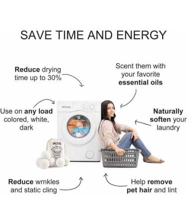 Organic Wool Dryer Balls XL 6-Pack | Natural Reusable Fabric Softener | Eco-Friendly Baby Safe Anti-Static | Chemical Free Energy Saving Laundry Solution - Buy Online on GoSupps.com