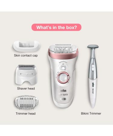 Braun Silk- pil 9-890 Epilator | Wireless Wet & Dry Hair Removal for Women | Includes Bikini Trimmer - White/Rose Gold - Buy Online on GoSupps.com