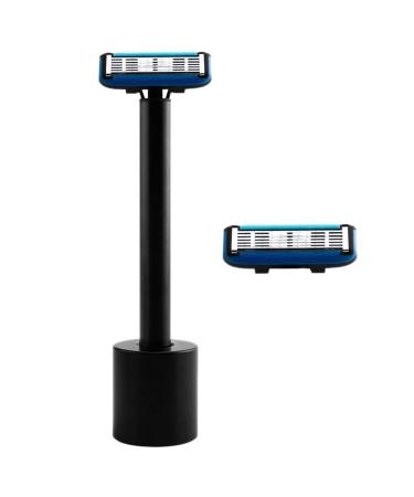 Desikixudy Classic Razor Manual Razor Barber Shaving 3D Rotating 6-Blade Razor Black