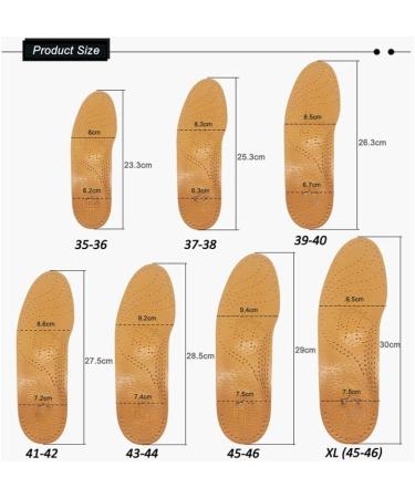 Buy CSCDD Leather Orthotic Insoles for Flat Feet Support - Comfort for Men & Women (Size 45-46) - International Shipping Available - Buy Online on GoSupps.com