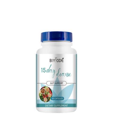 2 PCS 15 Day Gut Cleanse Gut and Colon Support Advanced 15 Day Gut Cleanse Detox for Women & Men with Senna Cascara Sagrada & Psyllium Husk Non-GMO (2 Bottle 60 Capsules)