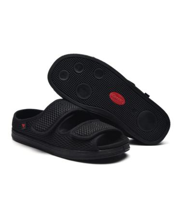 KXSM Unisex Diabetic Slippers Extra Wide Edema Swollen Shoes Adjustable Closure Memory Foam Comfort Elderly Walking Footwear Anti Slip Open Toe Sandals Black 49 49 Black