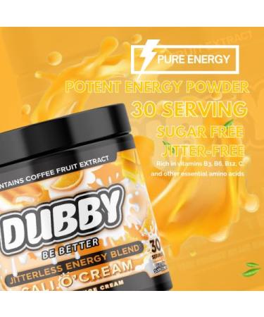 Dubby Gamer Energy Drink Powder - Sugar Free Jitter-Free Nootropics Mango Orange Cream Flavor 30 Servings - Boost Your Gaming Performance - Buy Online on GoSupps.com