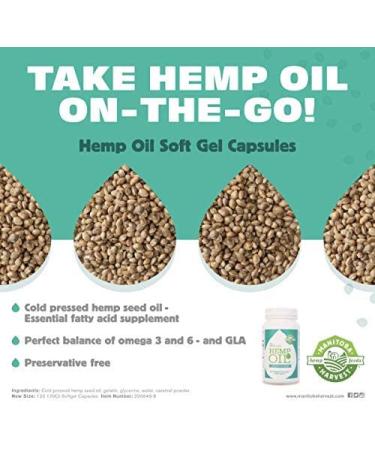 Manitoba Harvest Hemp Seed Oil Capsules 1000mg - 180 Capsules (3 Pack) - Buy Online on GoSupps.com