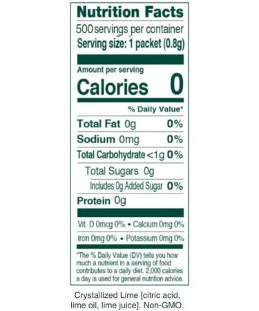 TRUE LIME Water Enhancer Bulk Pack - 0.03 Ounce 500 Count (Pack of 1)| Zero Calorie Unsweetened Water Flavoring | For Bottled Water & Recipes | Water Flavor Packets Made with Real Limes 500 Pack - Buy Online on GoSupps.com