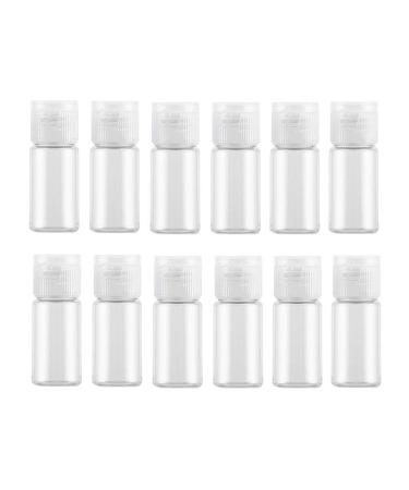 VASANA 12Pcs 10ml/0.34oz Empty Refill Plastic Travel Bottle with Flip Cap Squeeze Sample Cosmetic Containers Jar for Emollient Water Gel Emulsion Lotions Essential Oils