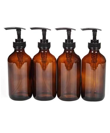 Minkissy 4 pieces Braunglas Lotion bottles empty lotion subpacking bottles pumping bottles shampoo conditioner container for essential oils cleaning agents lotions