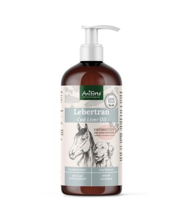 AniForte Cod Liver Oil for Dogs Cats and Horses 1L - Cod Liver Oil Vitamins and Omega-3 Fatty Acids Support Bone Development Immune System and Defenses