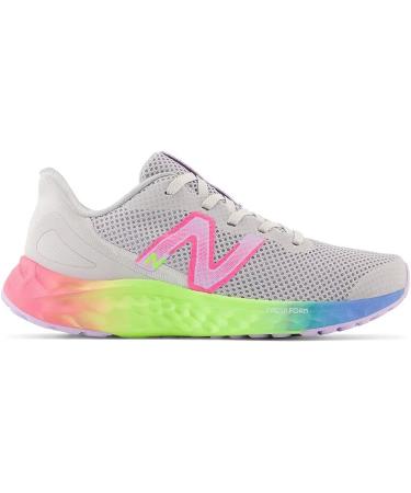 New Balance Fresh Foam Arishi V4 Big Kid Running Shoe - 4 Wide, Light Aluminum/Cyber Lilac/Neon Pink - Ages 8-12 - Buy Online on GoSupps.com