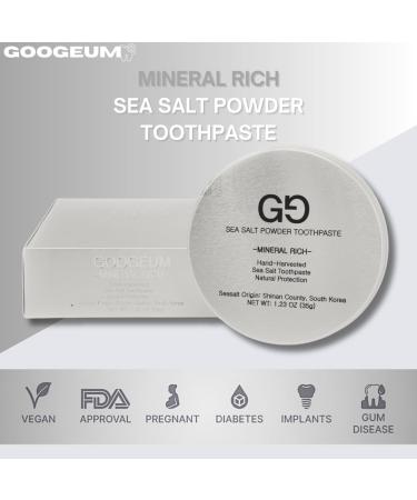 Natural Salt Tooth Powder | Fluoride-Free Remineralizing Formula for Sensitive Teeth | Vegan Gingivitis Treatment | 1.23 Oz | Made in Korea - Buy Online on GoSupps.com