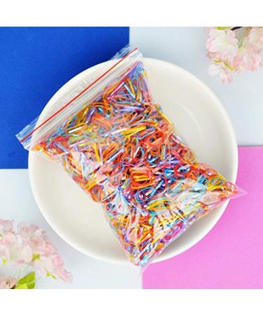 DOL 1000 Pieces Kids Disposable No Damage Hair Elastics | Girls Hair Ties Colored Small Size | Pearlized Color - Buy Online on GoSupps.com