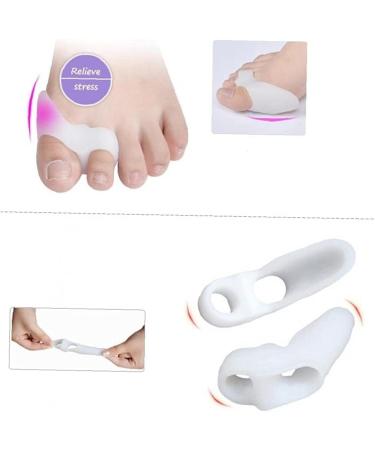 Soft Silicone Toe Spacers - Hallux Valgus Corrector & Straightener - White Foot Care Tool - Buy Online on GoSupps.com