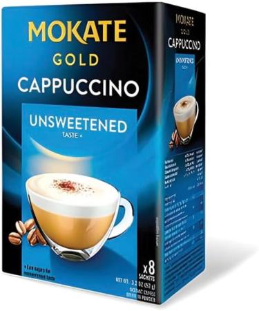 Mokate Gold Cappuccino Selection of 5 flavours Caramel Classic Hazelnut Vanilla Unsweetened 5x 8 Sachets - Buy Online on GoSupps.com